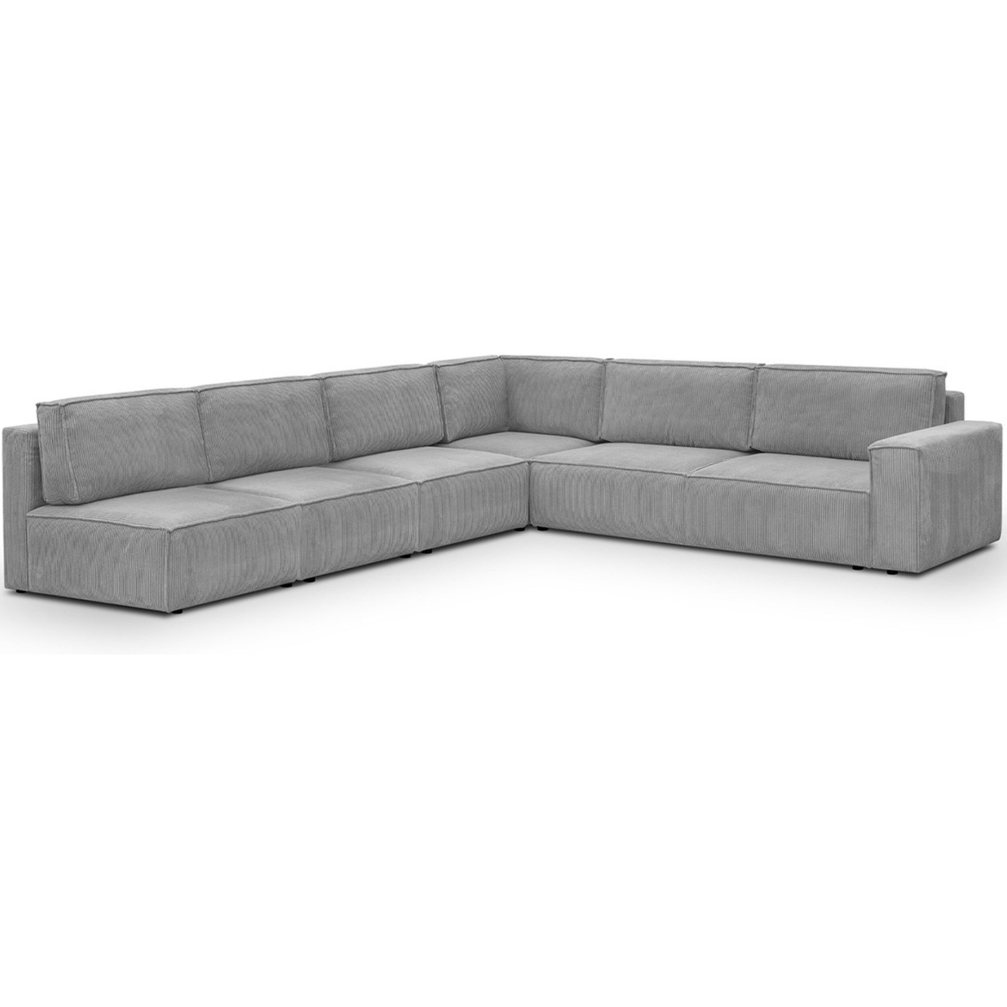Canapé d'angle droit convertible 10 places en velours côtelé - Harper Mod