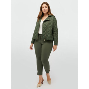 Fiorella Rubino - Piumino stile biker trapuntato - Verde