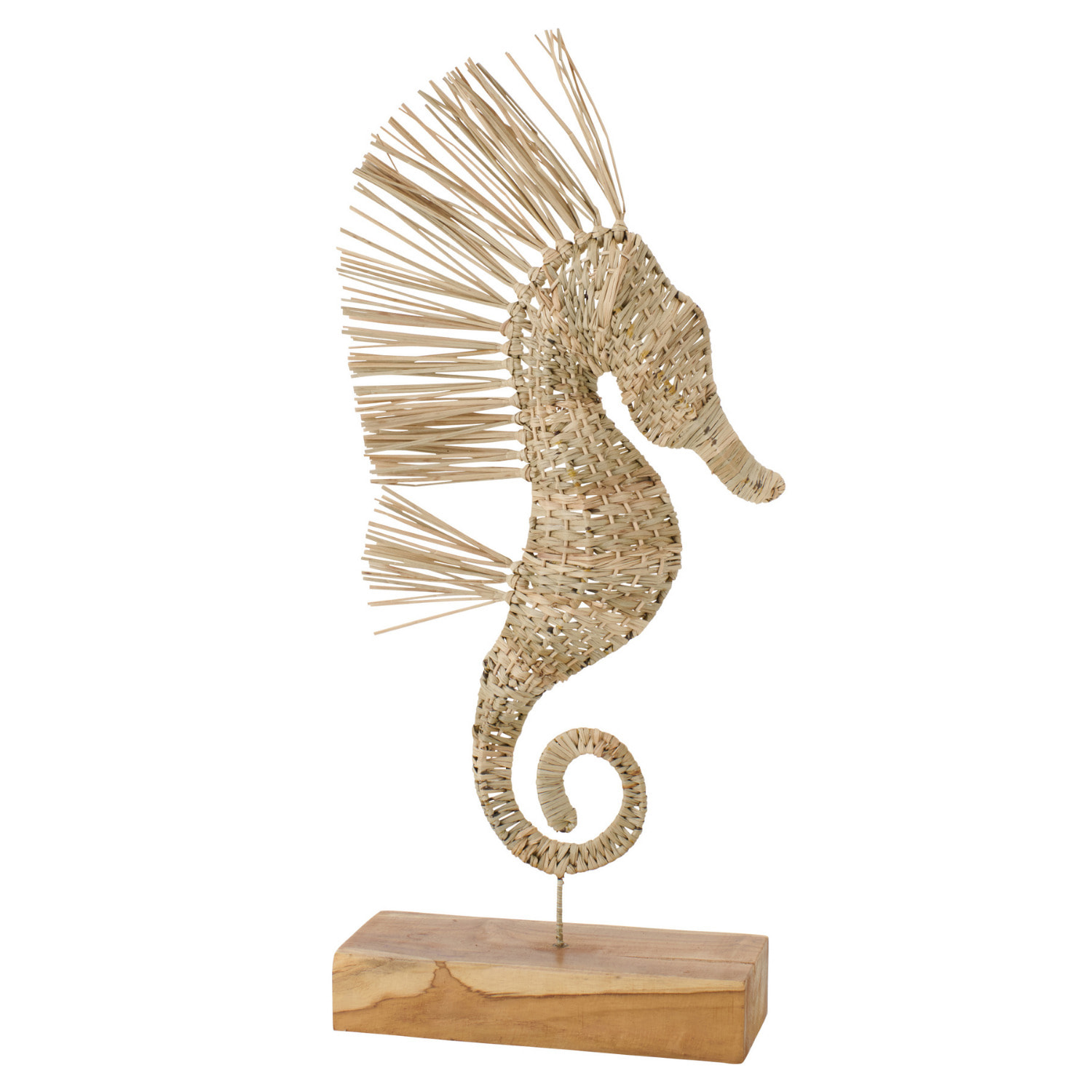 J-Line Hippocampe sur Pied - rotin - naturel - small