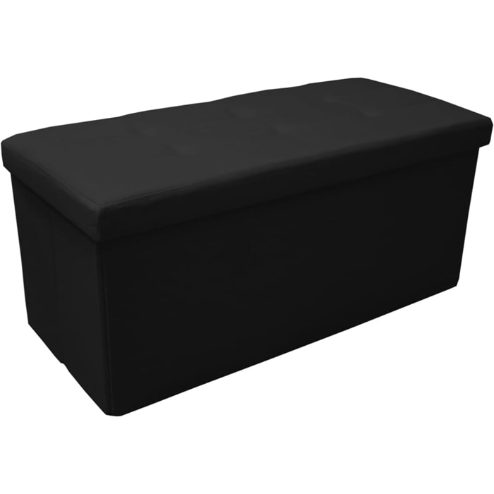 Pouf Contenitore, Puffo per Sedersi, Pouf Poggiapiedi, in Tessuto, Quadrato, 76X34X34 cm, Imbottito, Versatile, Facile da Pulire.