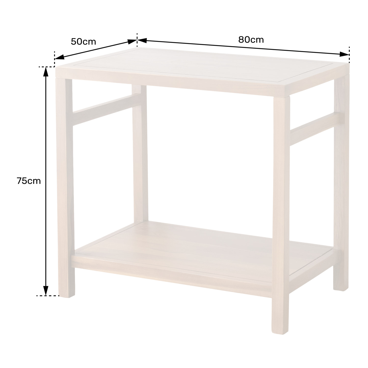 Meuble sous vasque en teck massif 80cm DEWI