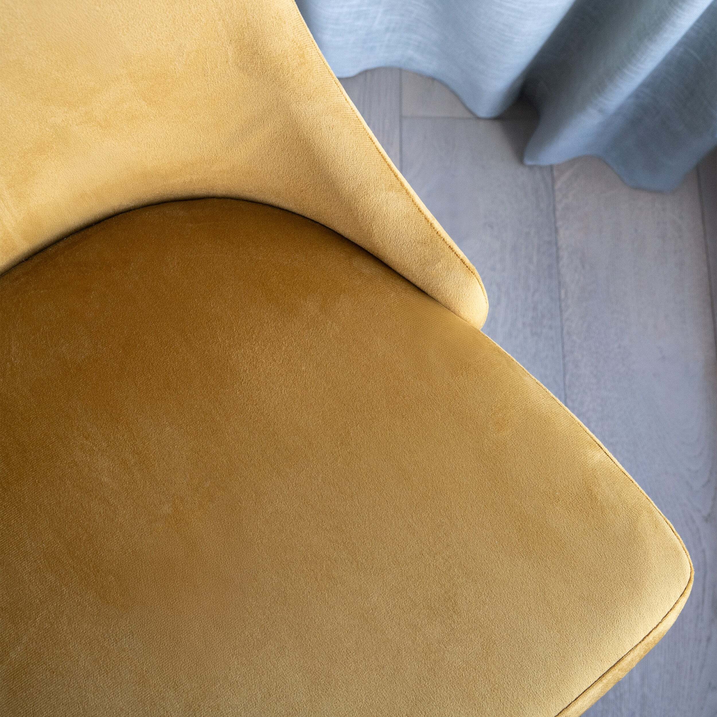 Lot de 2 chaises en velours jaune moutarde - Vinni