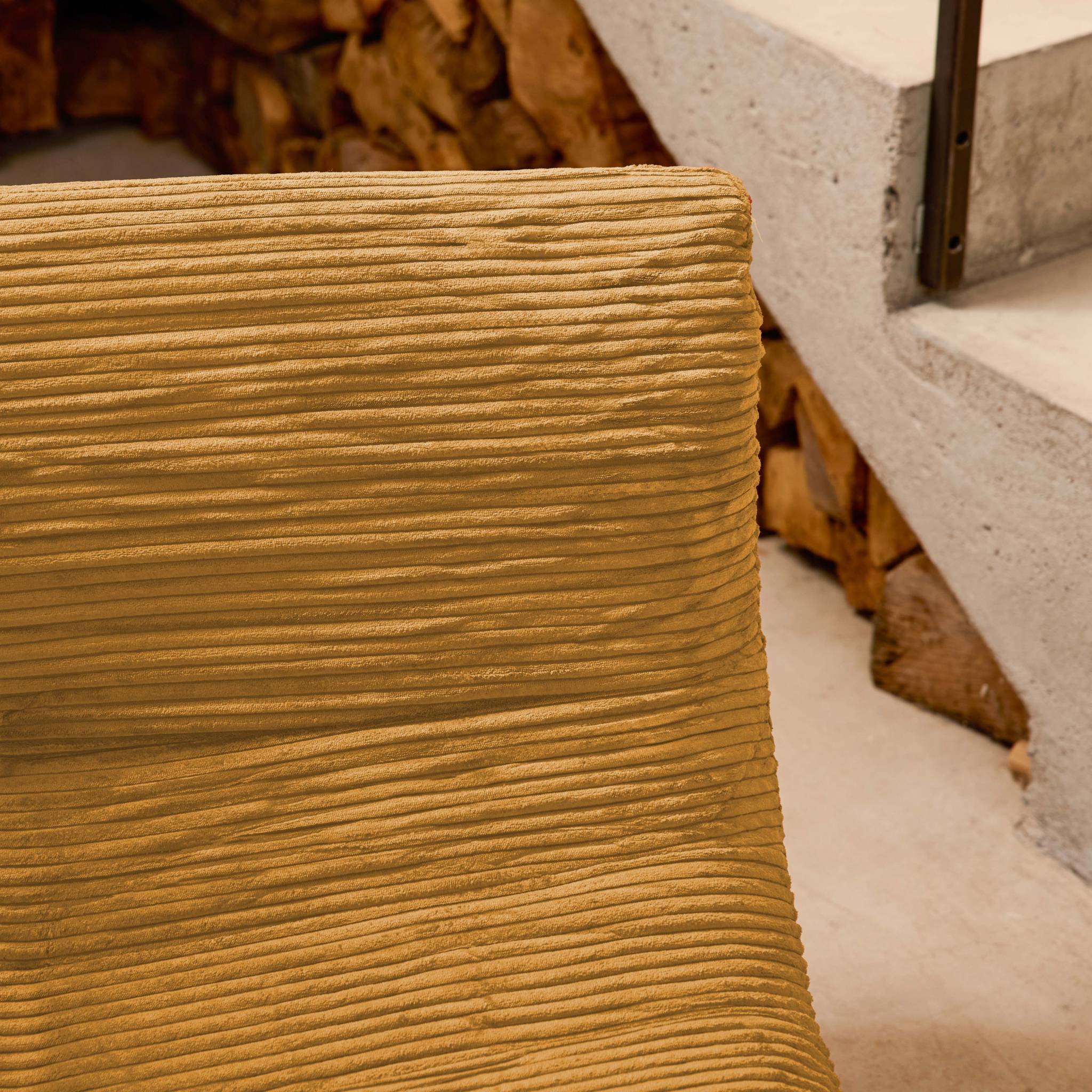 Chauffeuse velours côtelé 1 place moutarde L 91 x P 105 x H 72 cm - SOKOL