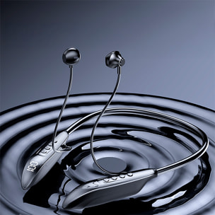 Auriculares M-518 con Bluetooth 5.3 y pantalla digital con inserción de tarjeta.