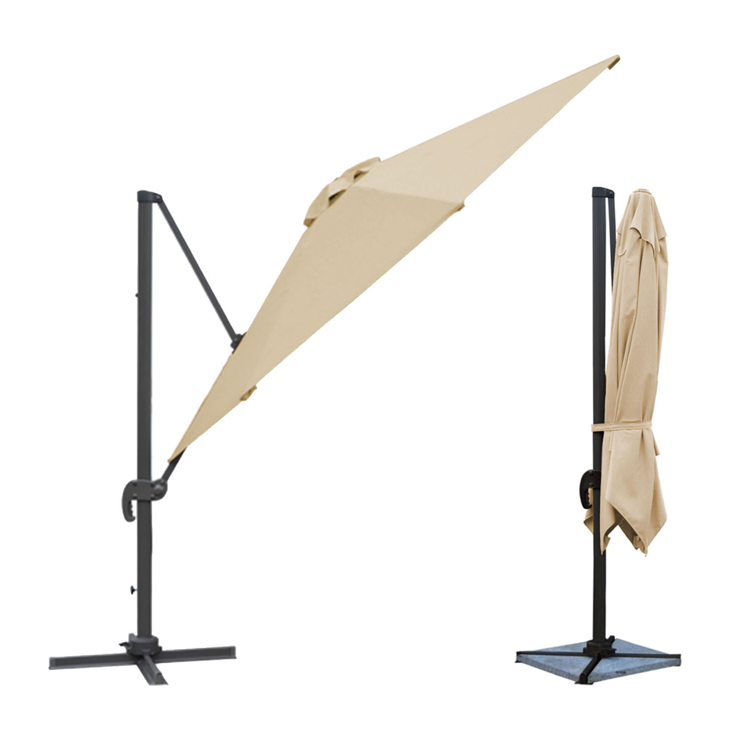 Parasol déporté MOLOKAI carré avec housse -