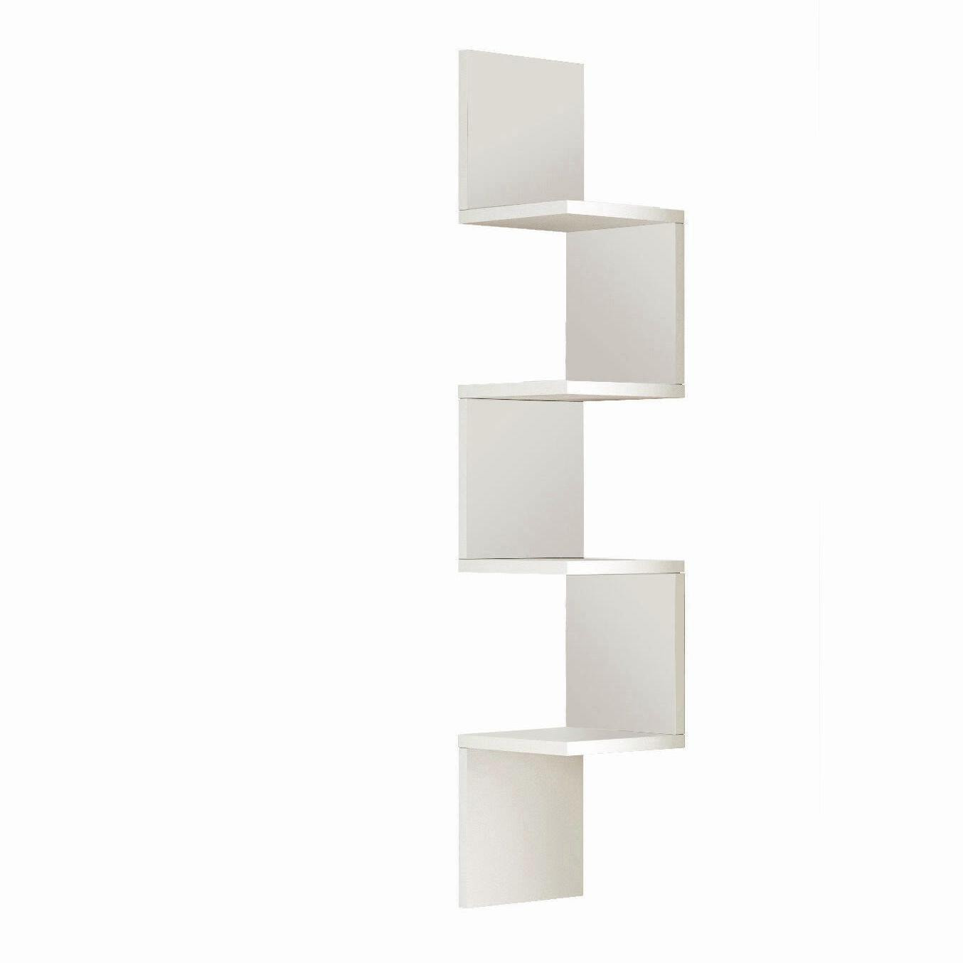 Mensola Dmencacc, Scaffale, Ripiano a muro, Scaffalatura multiuso, 22x22h117 cm, Bianco