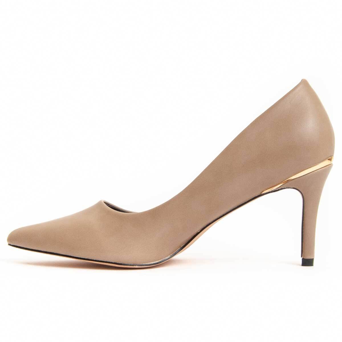 Zapato De Tacón - Beige - Altura: 6 Cm