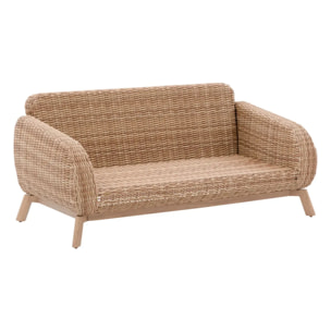 Canapé de jardin "Manissa" honey & beige 2 places en aluminium et polyester