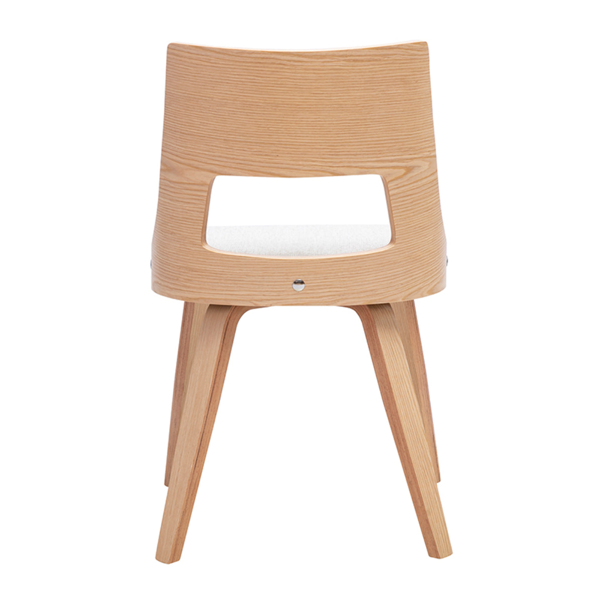 Chaise scandinave en tissu effet velours texturé beige et bois clair GARBO