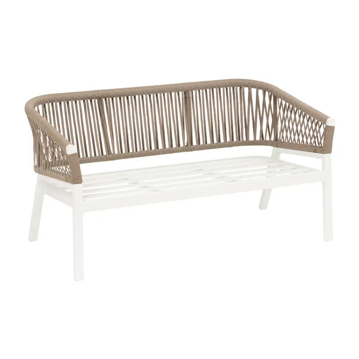 Canapé de jardin "Oriengo" 2 places taupe & blanc