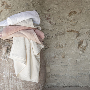 Drap de douche uni en coton peigné biologique, ESSENTIEL, Rose Nude