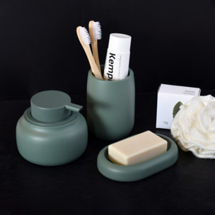 Porte-savon ZAC en polyresine – finition vert mate, design moderne