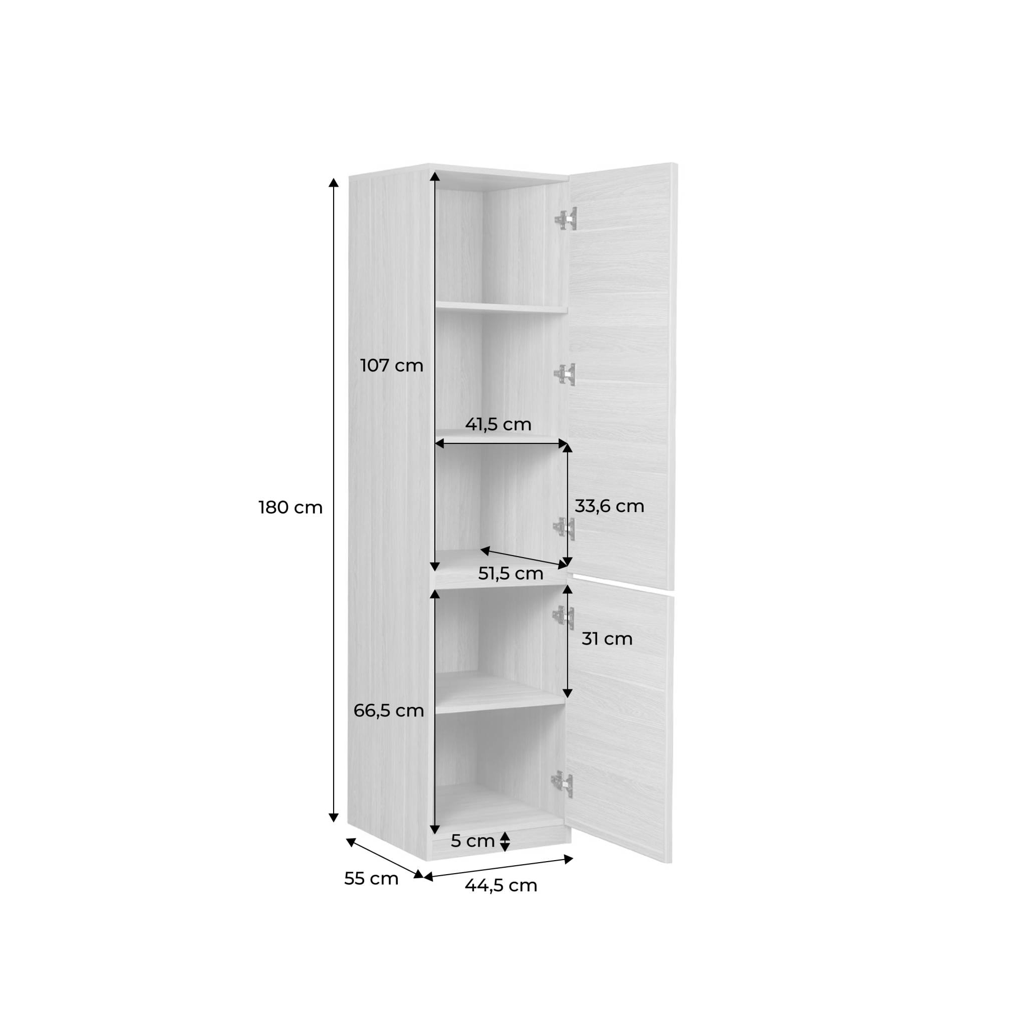 Module dressing décor bois 2 portes 5 niveaux KUBA
