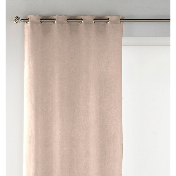 Cortina de terciopelo con ojales natural 140x270 cm - la unidad -
