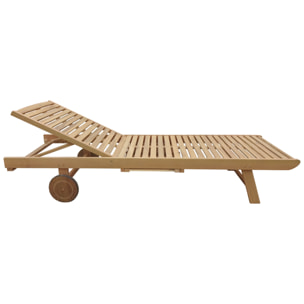 Bain de soleil pliant en acacia KANAWA