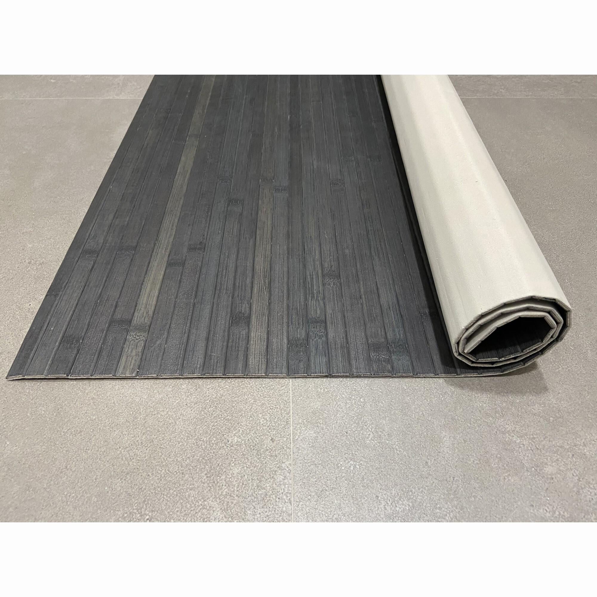 Alfombra de bambú ECODECO antideslizante gris oscuro