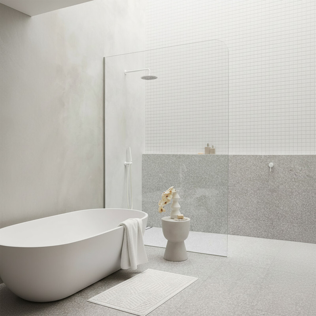 Tapis de bain Coton CUBO 50x80cm Blanc Spirella