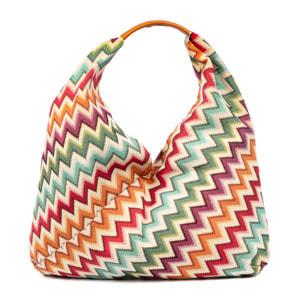 Banzi bolso Shopper de algodón, con asa en cuero. Diseño exclusivo.