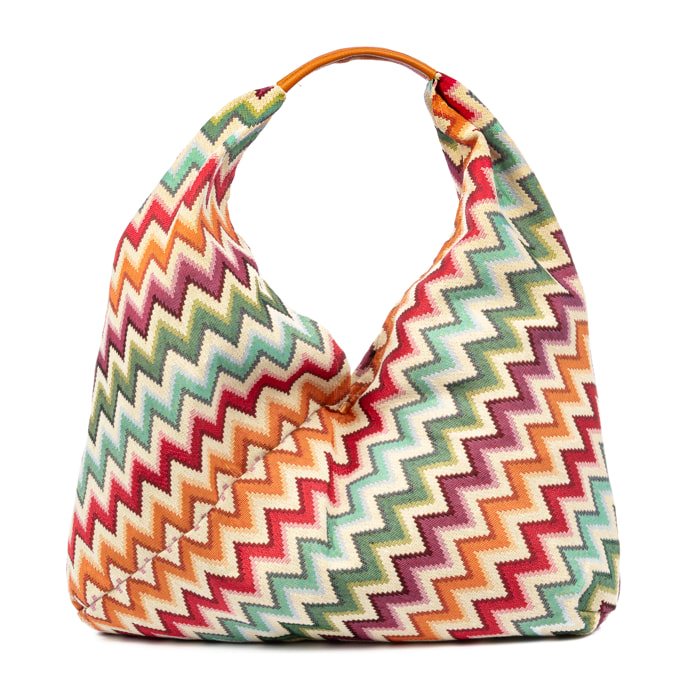 Banzi bolso Shopper de algodón, con asa en cuero. Diseño exclusivo.