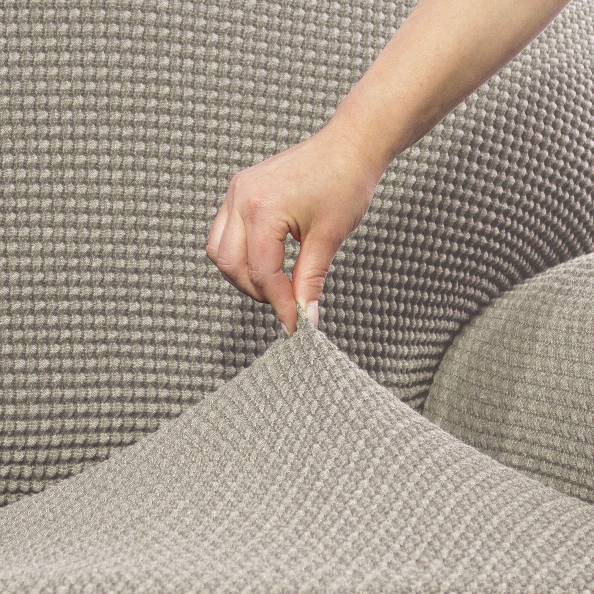 Funda para Chaise Longue izquierda (visto de frente ) brazo corto SÚPER ELÁSTICA con RELAX modelo HELENA