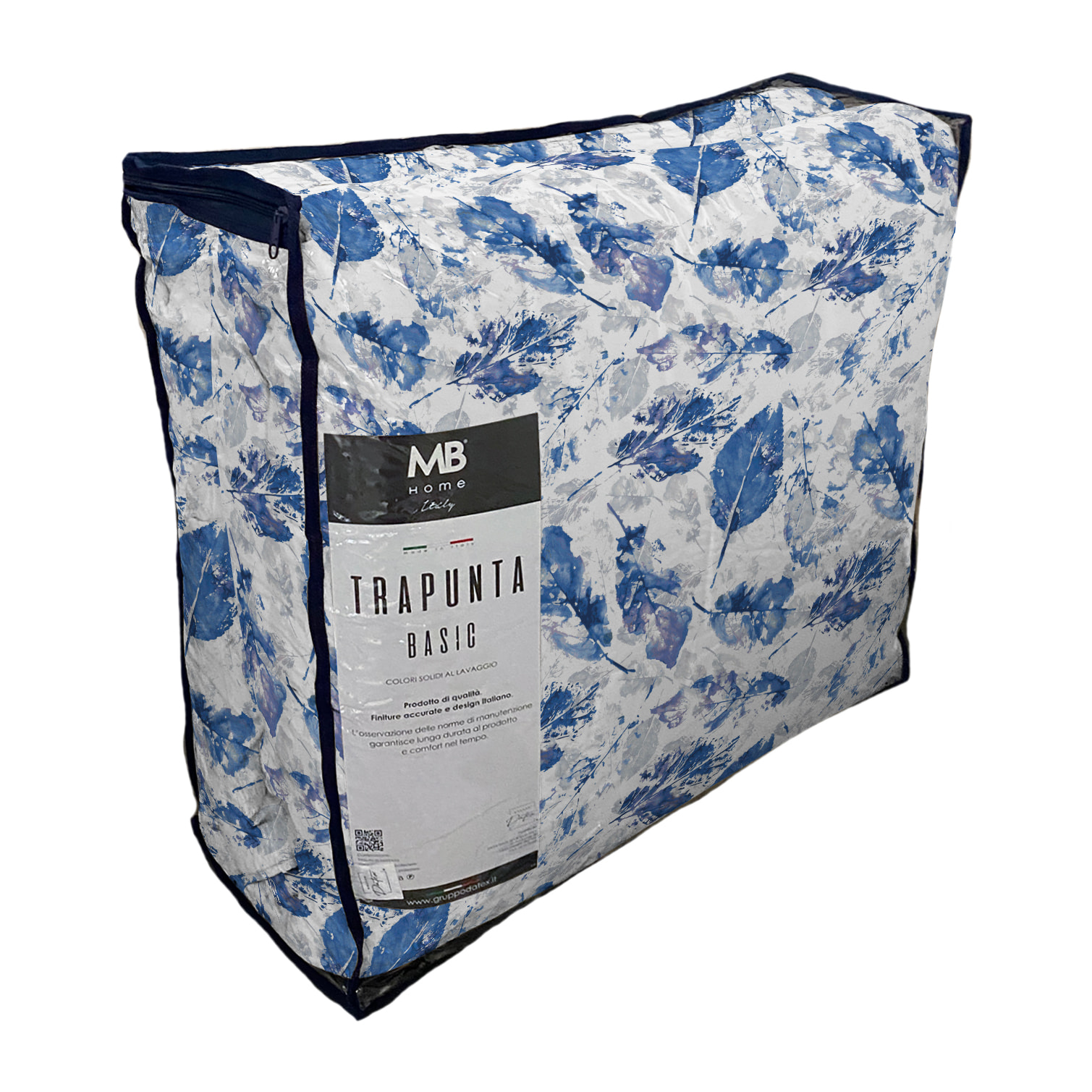 TRAPUNTA INVERNALE BASIC, 200gr, Doubleface, Microfibra, Made in Italy - FOGLIE