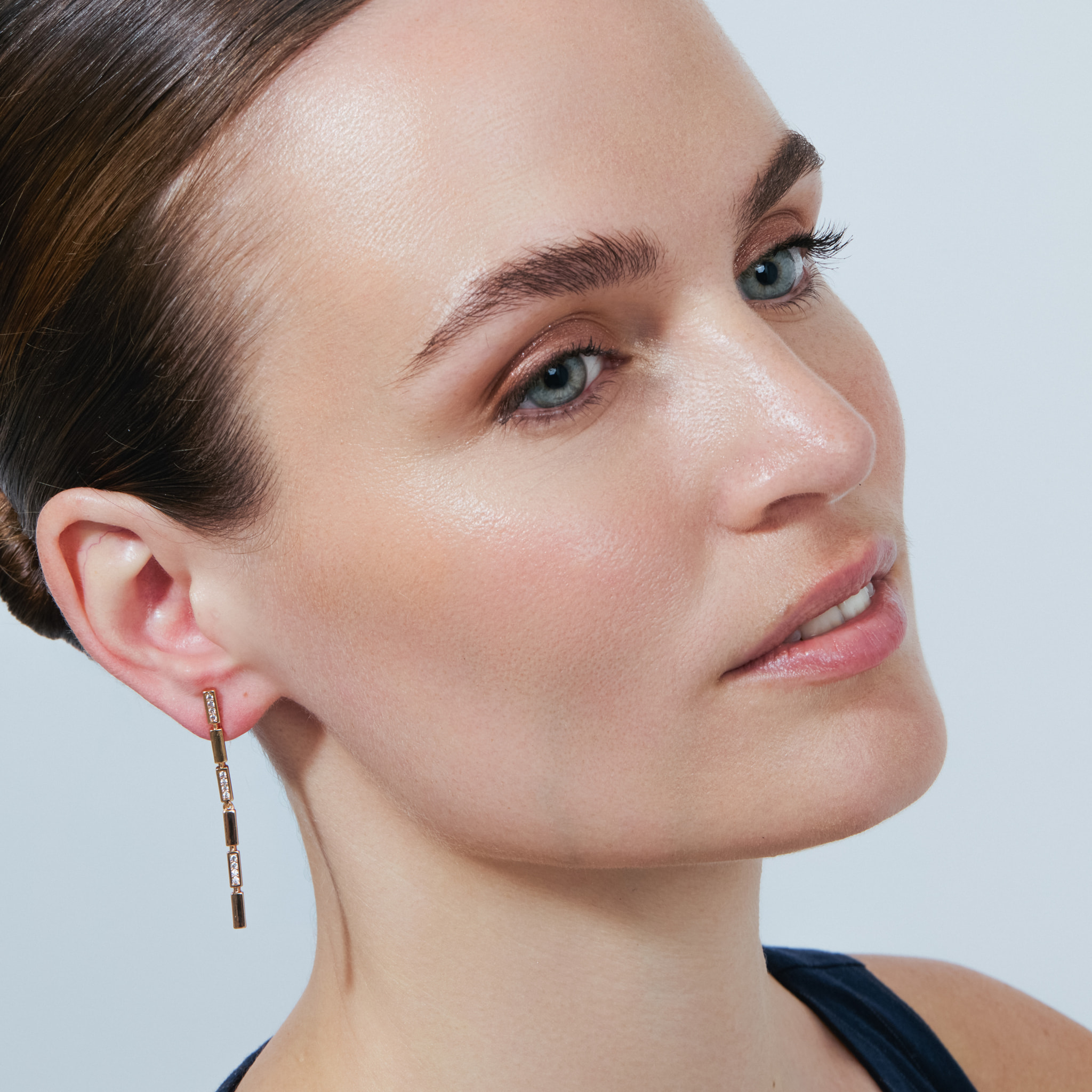 Pendientes Shahjal acabado oro rosa 18k