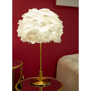 LAMPADA DA TAVOLO BALL FEATHER CM Ø 30X50