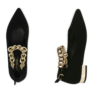 Ballerina nera in microfibra.