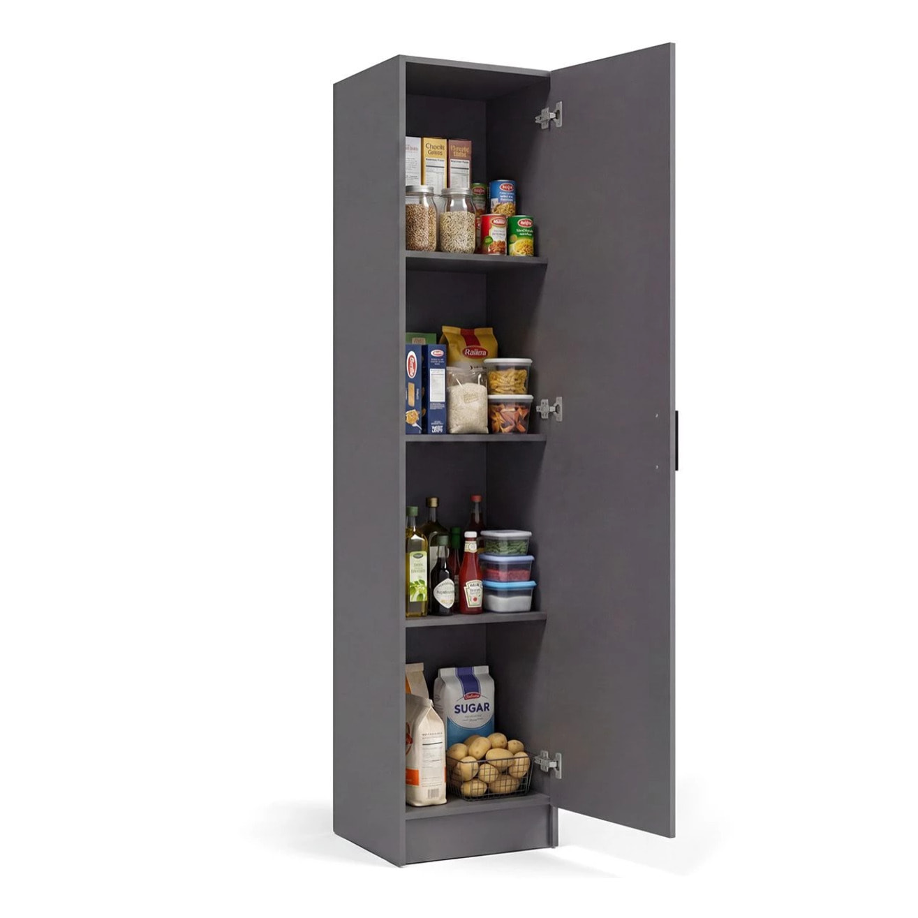 Armario de 1 puerta en gris grafito 37x180 cm Multi Useful Gris Grafito