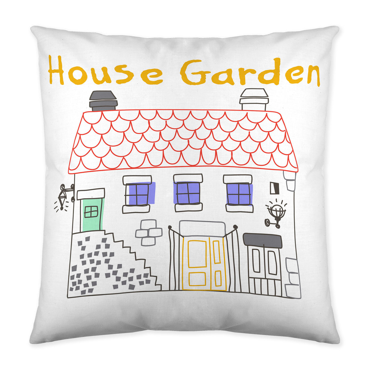 Icehome - Funda de Cojín Estampado - Con Cremallera - Sin relleno - 100% Algodón - Garden House