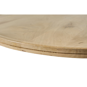 Tables basses gigognes rondes bois manguier massif et métal noir (lot de 2) LEDGE