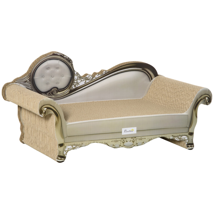 Rascador Cartón para Gatos en Forma de Sofá 2 en 1 Rascador para Gatos con Catnip para Interior 60x29,5x29 cm Marrón