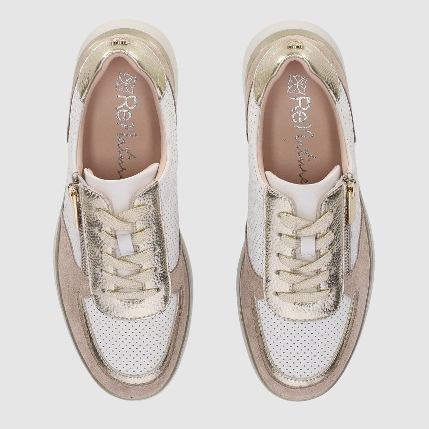 Deportivos de Serraje - Oro - Tacón: 3 cm