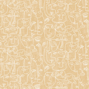Papier peint graphique arty woman Beige