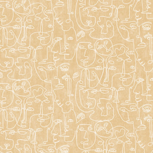 Papier peint graphique arty woman Beige