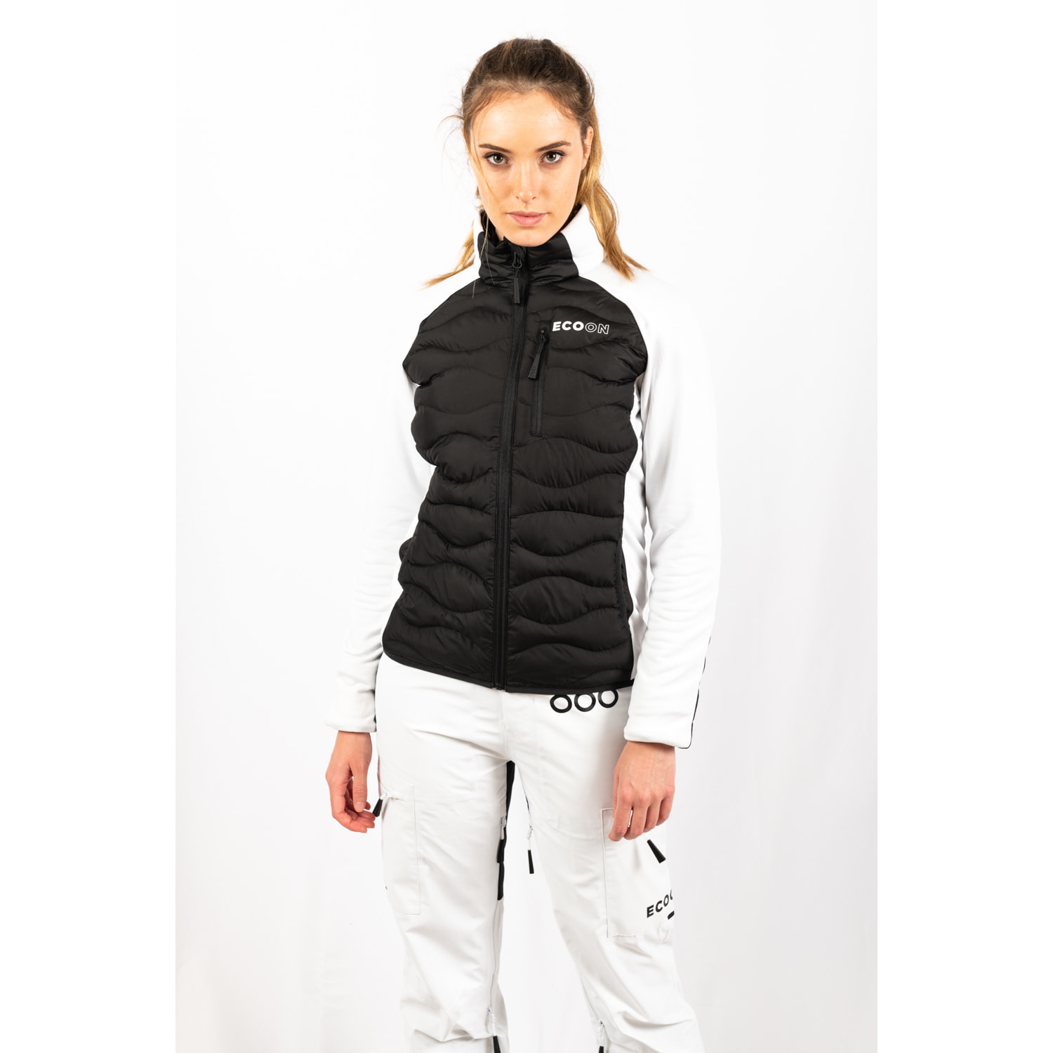 Chaqueta ECOActive Hybrid Insulated Jacket Women marca ECOON - Negro / Blanco