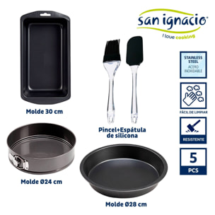 Set 3 moldes reposteria espatula y pincel colección kinvara