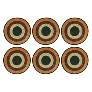 Lot de 6 sets de table terracotta en jonc de mer 38cm LUNA