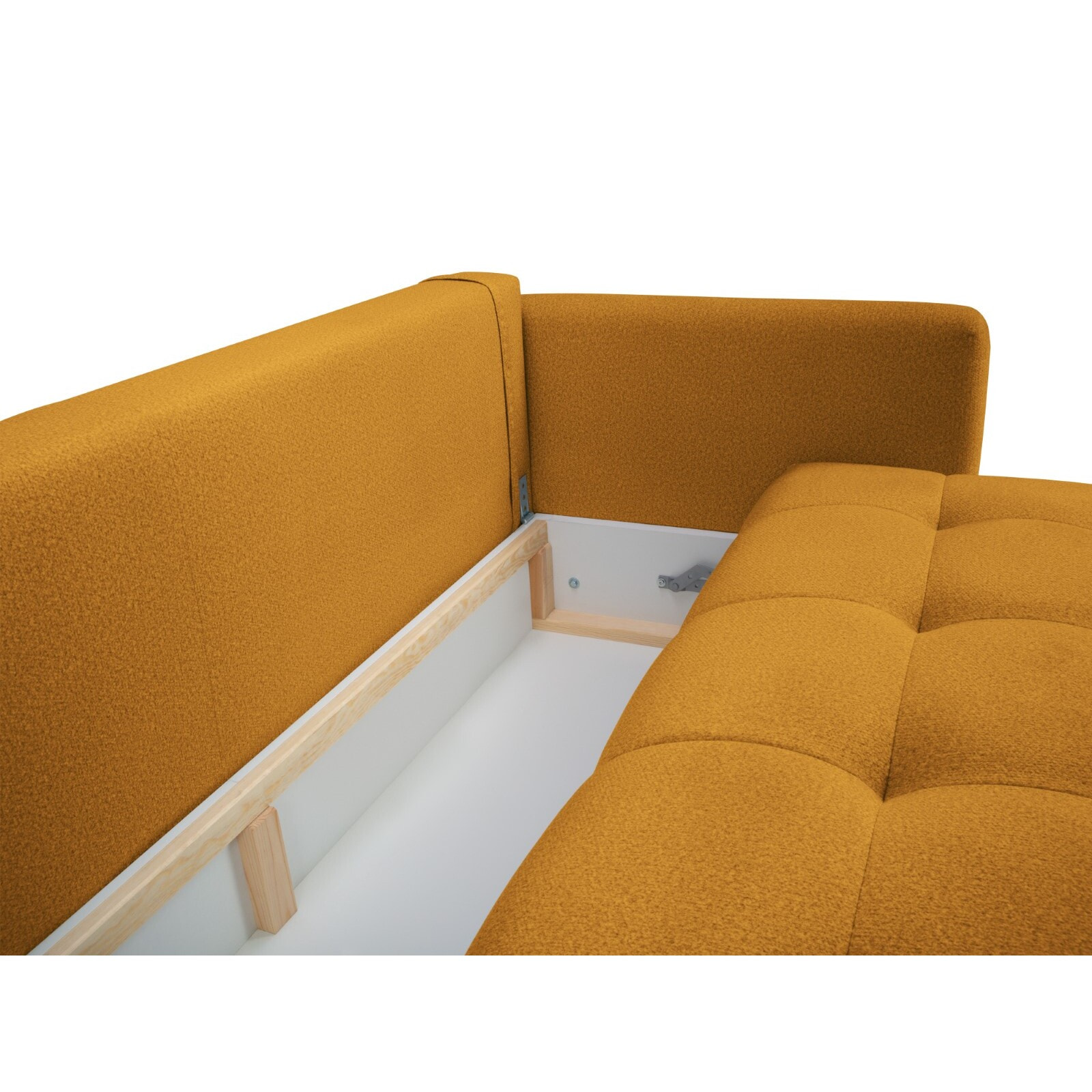 Canapé convertible avec coffre de rangement "Madrid" 3 places en tissu structurel or