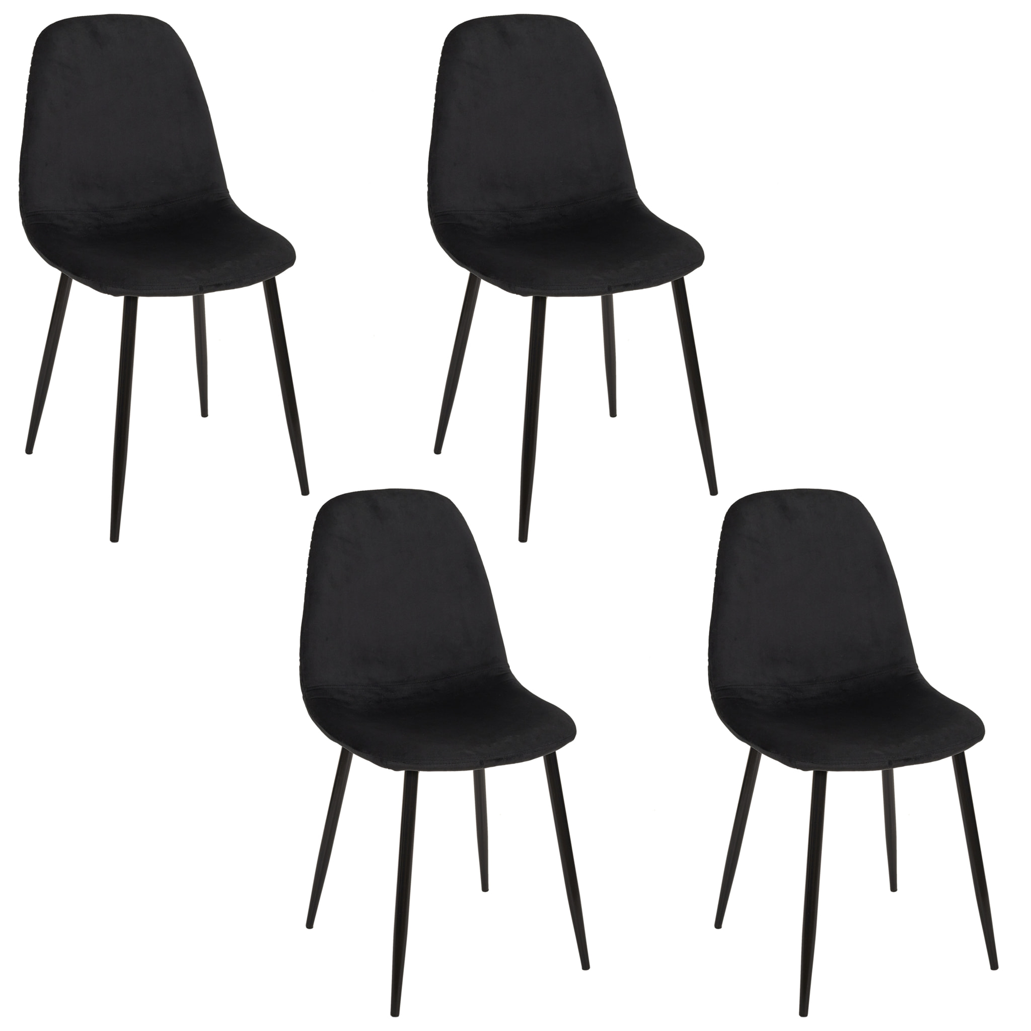 Chaise Pieds Metal Leaf Noir - Lot De 4