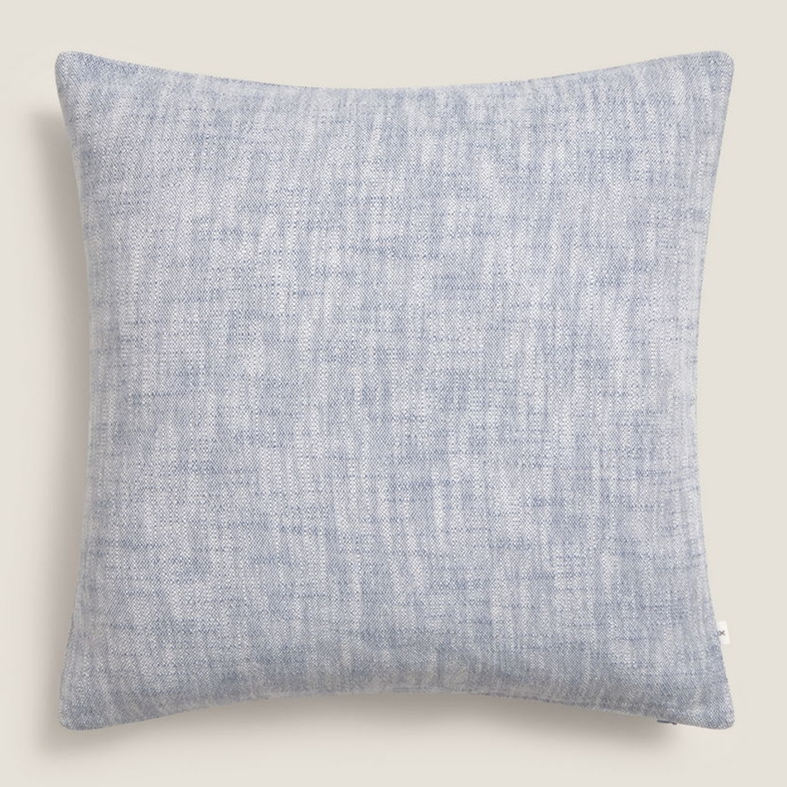 Funda de cojín algodón efecto lino Soliso color azul Algodón