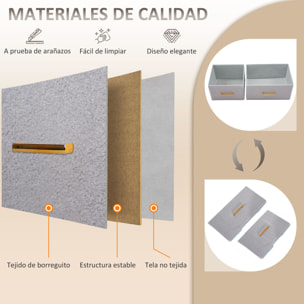 Cómoda con 9 Cajones Tapizado en Borreguito Cajonera de Tela con Estructura de Acero Cómoda para Dormitorio Pasillo Gris