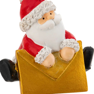 Sujet Père Noël lettre dorée H.6cm rouge