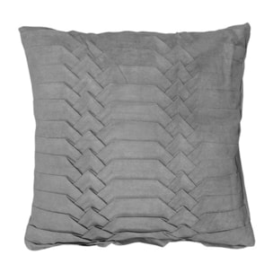 Coussin carré 45 x 45 cm motif géométrique gris déhoussable - ALIE