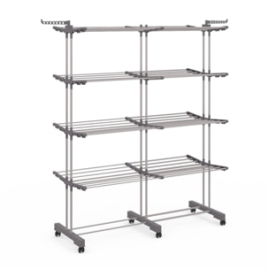 Séchoir extensible pliable 4 niveaux - 50m d'étendage