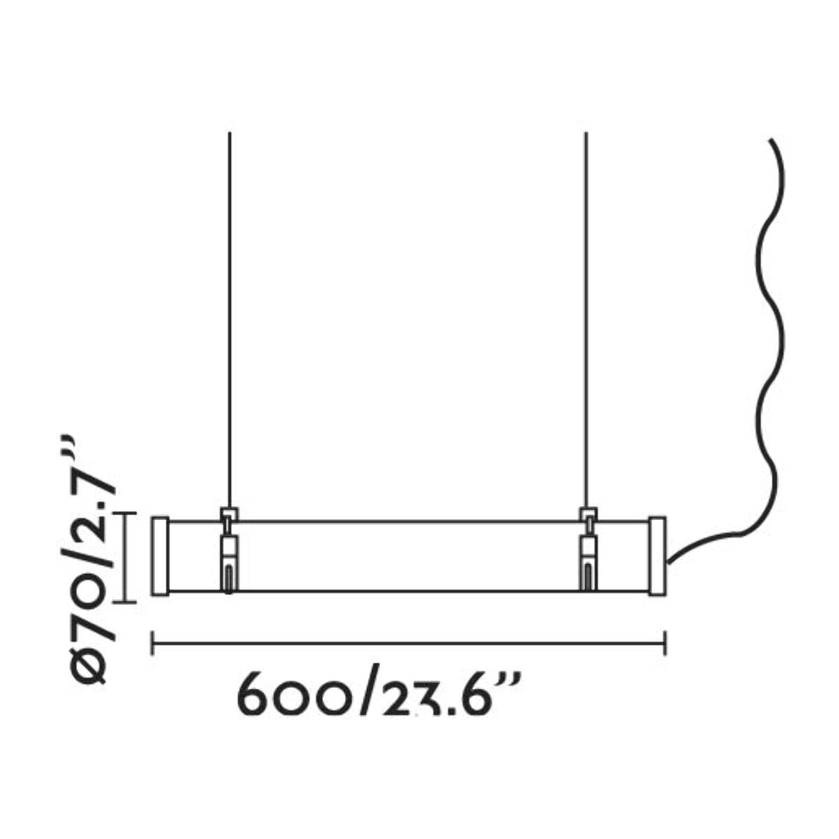 SCUBA 600 Lampada sospensione cromo 20W