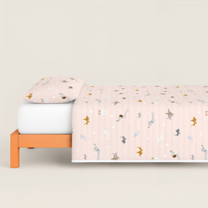 Colcha Bouti Estampada - Reversible - Infantil - 100% Algodón - 70 gr/m² - Amigos Peludos