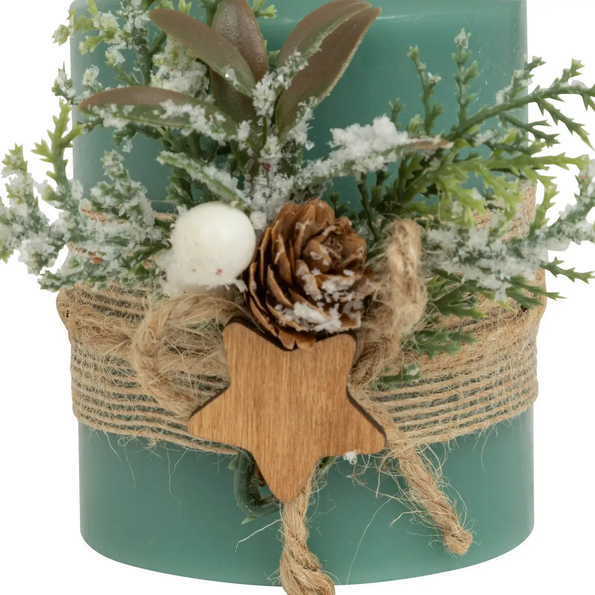 Bougie LED déco branche H.10cm vert