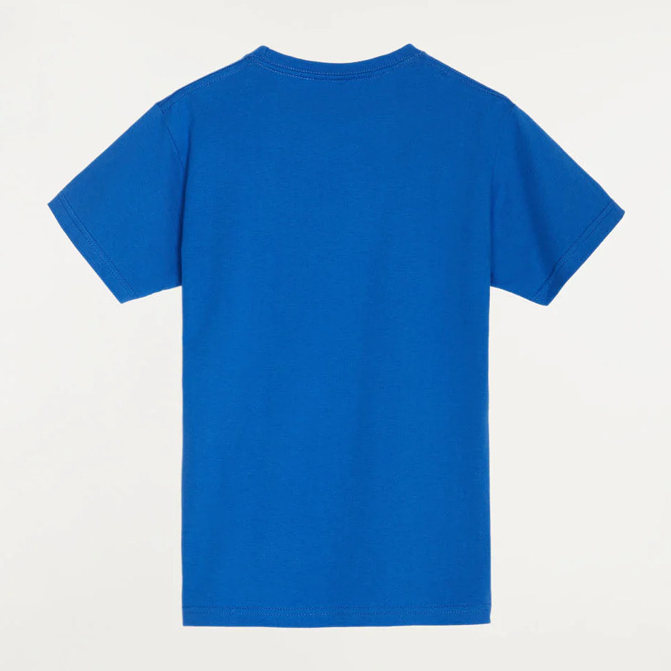 Camiseta azul royal con pequeño logo bordado