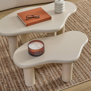 Lot de 2 tables basses Olao ivoire 100x60cm